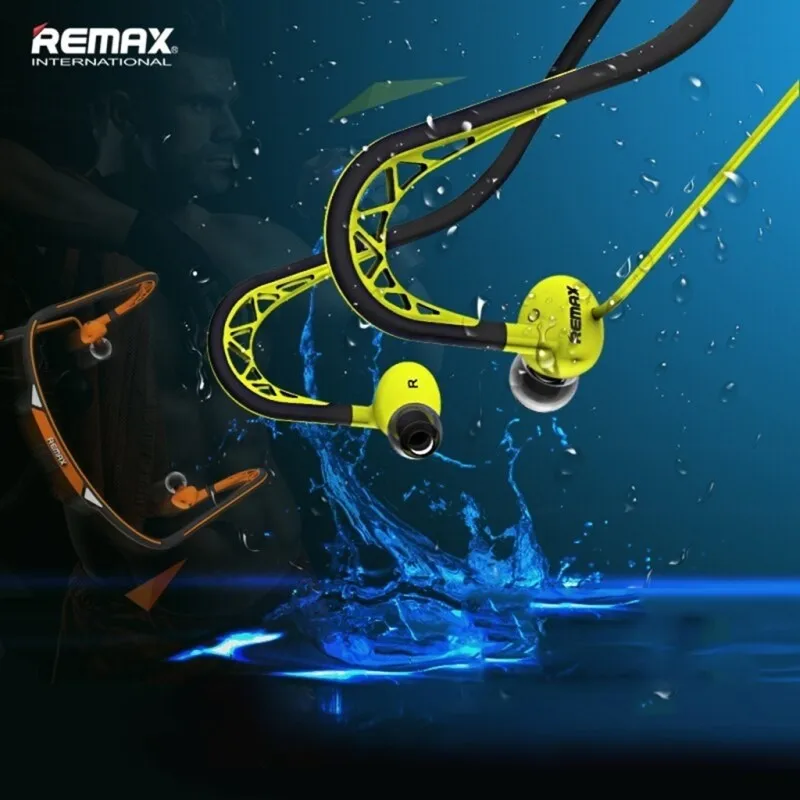 REMAX RM-S15 headset with mic and cable, reflective blade on the back sport headphone for sports night running