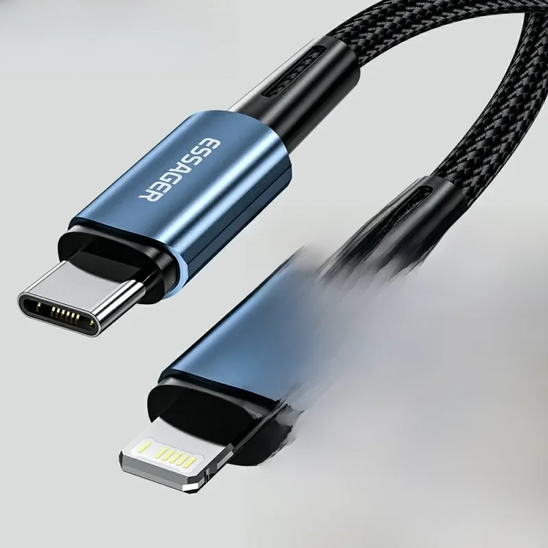 Essager typ c kabel für iphone 11 12 13 pro max xs 20w schnell ladekabel typ c zum beleuchten des datum kabel für ipad macbook