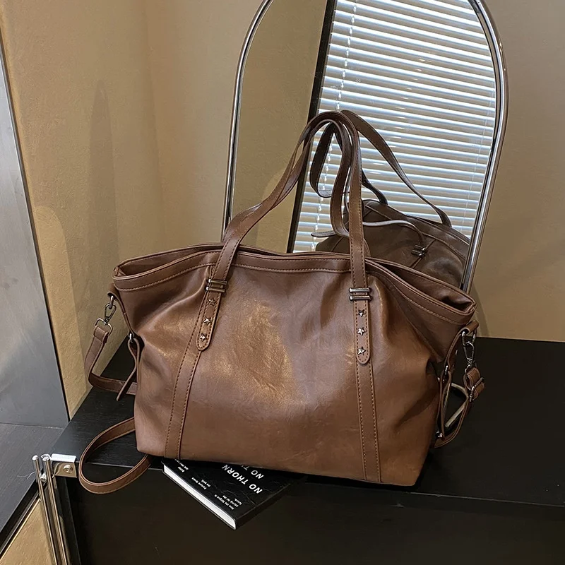 

Большие сумки-тоут для женщин из мягкой искусственной кожи, однотонные, большая вместительная сумка через плечо для покупок, сумки высокого качества