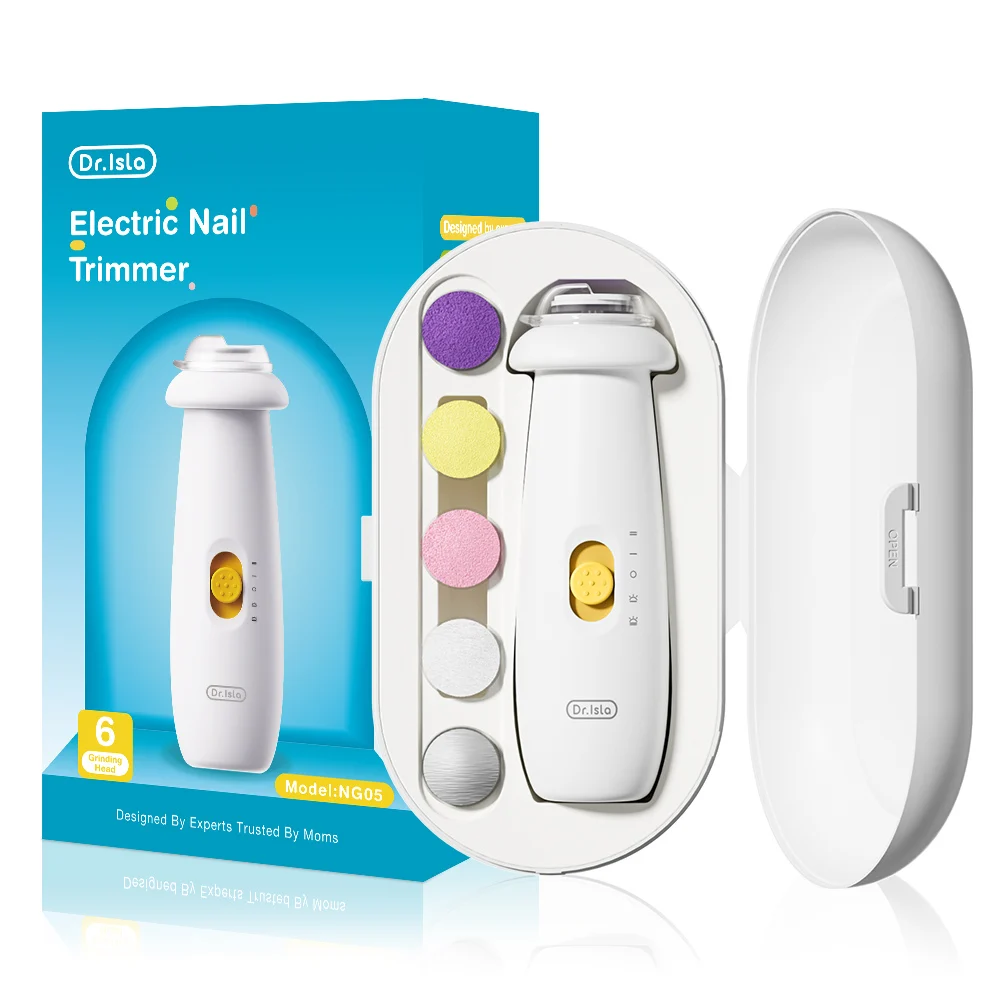 Dr.isla 1pcs Baby Nail Trimmer Safe Electric Baby Nail Clipper Baby Nail File with LED Light for Newborn Toddler adults