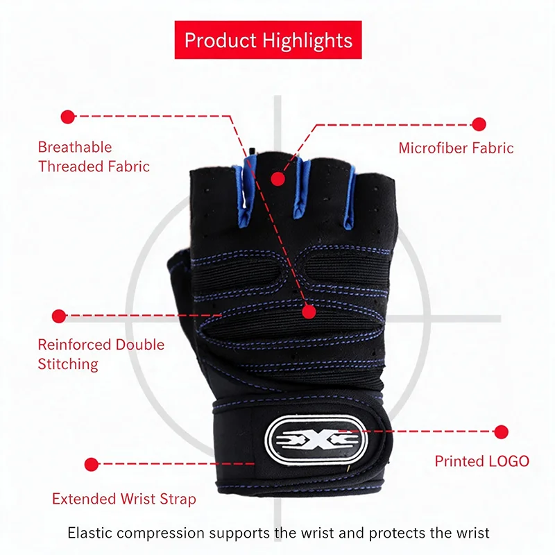 실리콘 손바닥 처리된 반장갑, 자전거용 짧은 장갑, 미 - Weightlifting Gloves 리뷰 및 가격