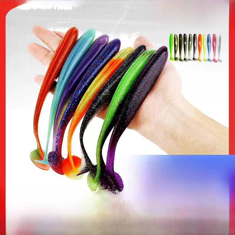 Bazooka 100mm 150mm Shad ver leurre de pêche grand Silicone T queue facile méné appât souple Wobbler Swimbait Pesca brochet bar hiver