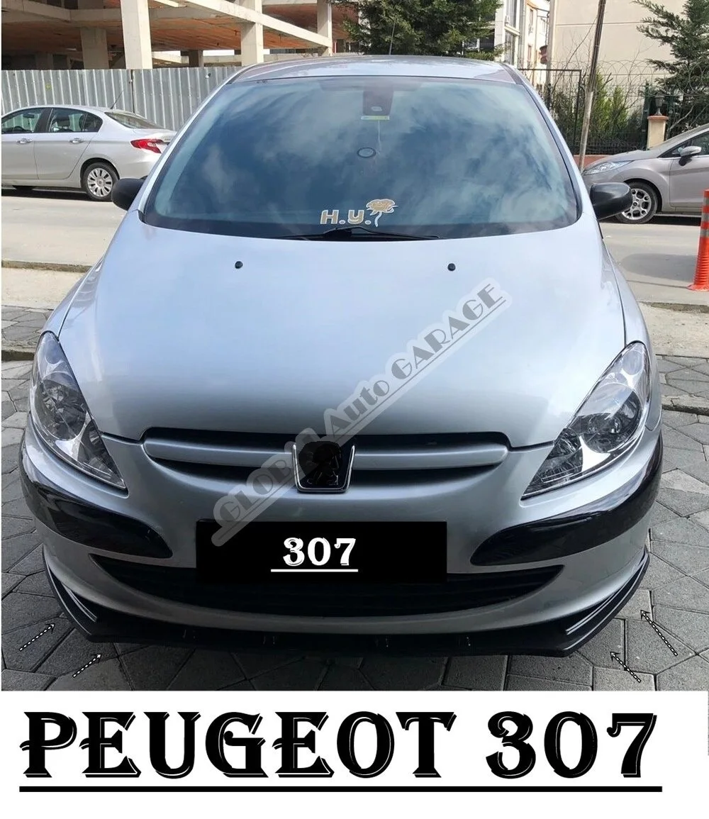 For Peugeot 307 Front Bumper Attachment Lip 2000-2007 Piano Glossy Black Splitter Diffuser Universal Spoiler Bumper