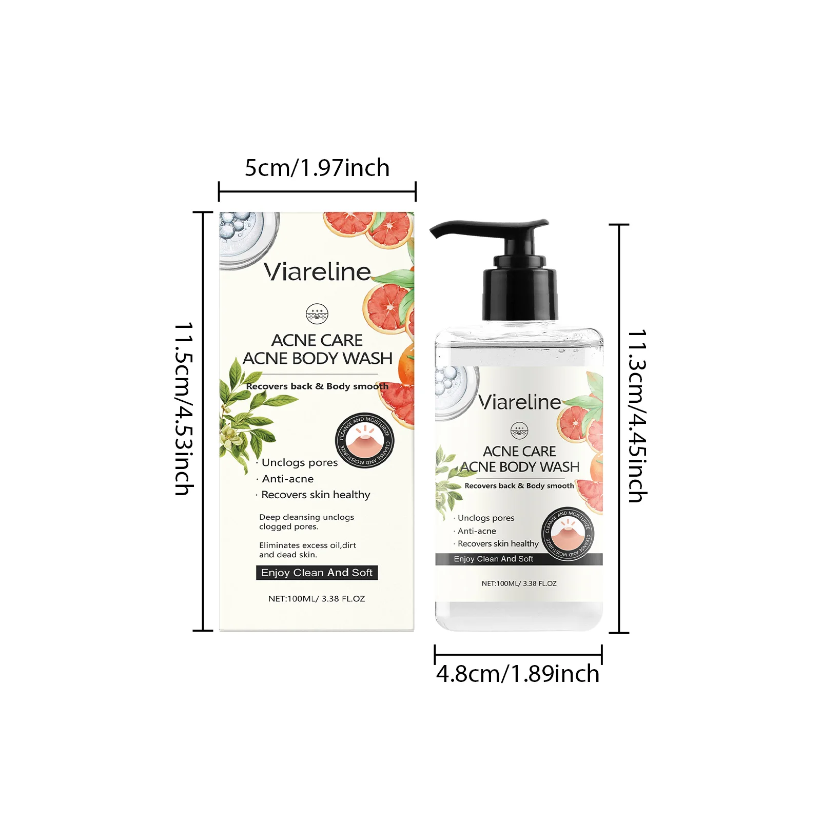 جل استحمام الجسم المهدئ من فيارلين، علاج حب الشباب، التحكم في الزيوت، منعش، تقليل الجفاف، تقشير ناعم للعناية بالبشرة، شامبو الجسم #6