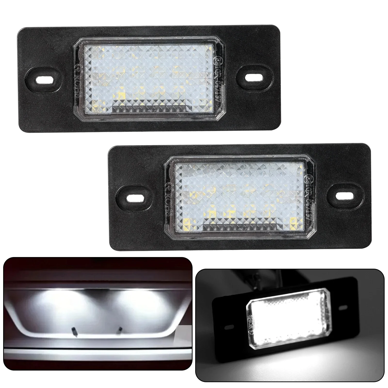 Lampe de plaque d'immatriculation LED sans erreur, 2 pièces, 1J 5943021 D 1J 5943021 A pour VW Bora Golf 4 5 Wagon Passat Tiguan Touareg Mk1