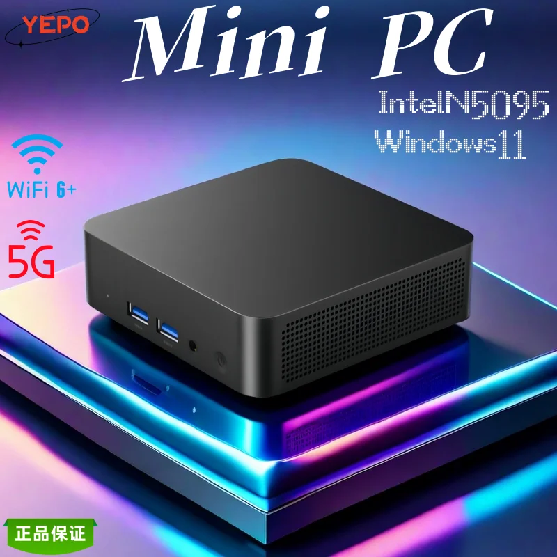 Portable Gaming Mini PC Intel Core N5095 Windows 11 16GB DDR4 1TB SSD M.2 UHD Graphics 1000Mbps WiFi 6 Mini PC Desktop Computer