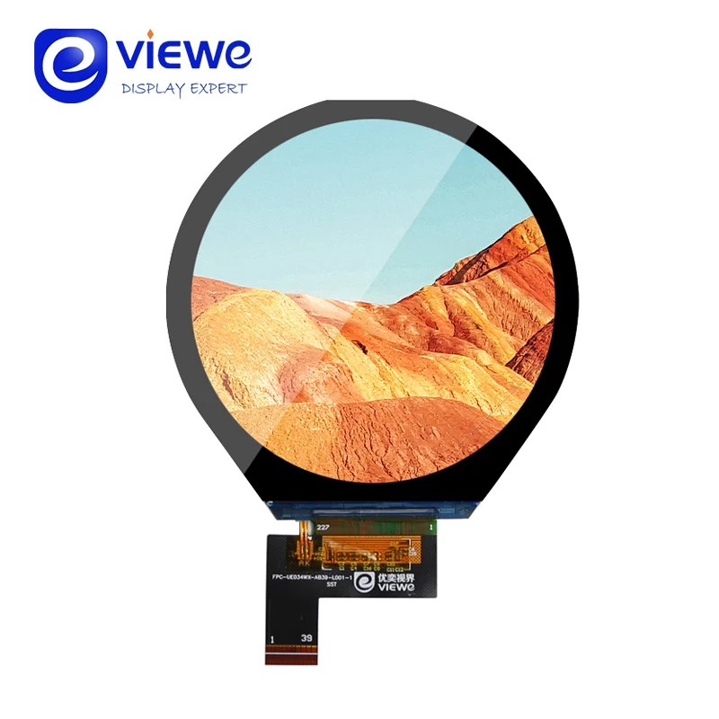 3.4 inch Round 800*800 MIPI Interface IPS Tft Display Screen 3.4 inch LCD TFT Module