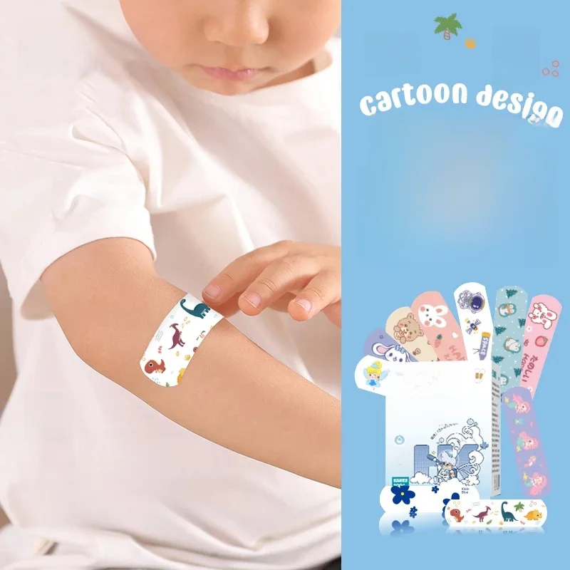 100 tabletek/pudełko Cartoon wzór wodoodporne oddychające bandaże przezroczyste naklejki hemostatyczne zestaw ratunkowy plaster na rany — zdjęcie 2