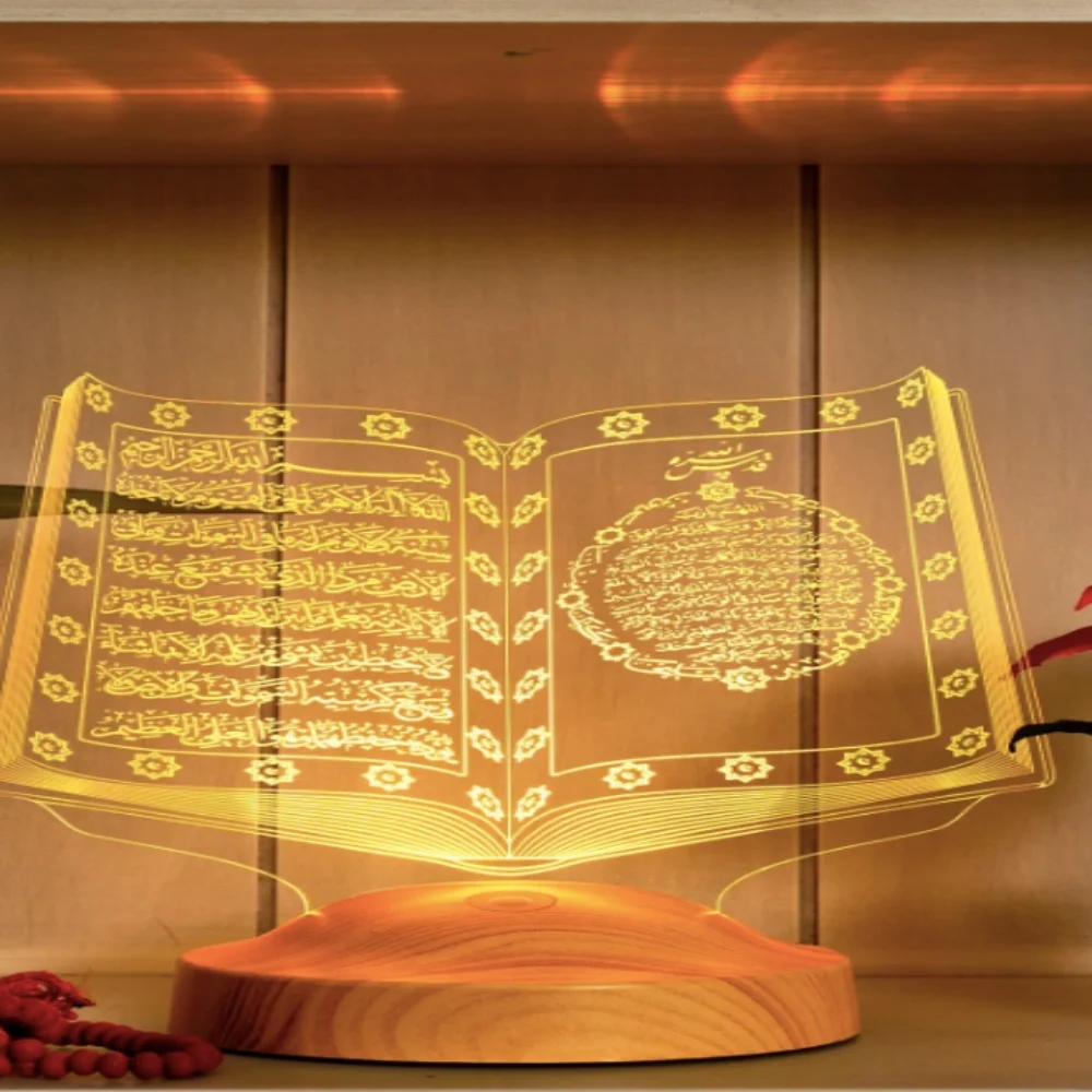 Quran Visual Religious Gift 3D Night Light Home Decor Night Light Rgb Color Changing Acrylic Led Night Light Eid Ramadan Gift