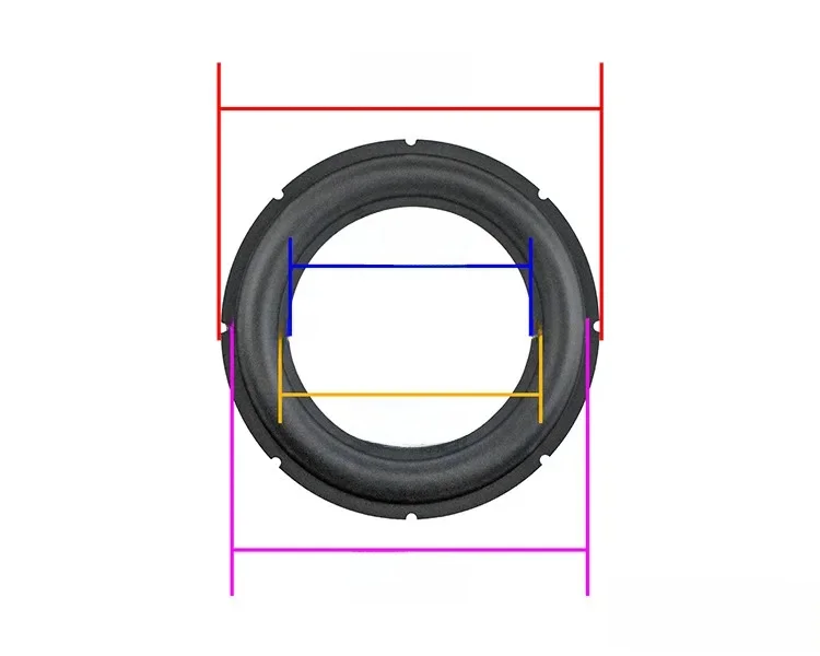8-calowy 10-calowy 12-calowy głośnik subwoofera Gumowa naprawa zawieszenia Akcesoria Gumowe wykończenie z karbem 197 mm 252 mm 302 mm 2 szt. — zdjęcie produktu 7