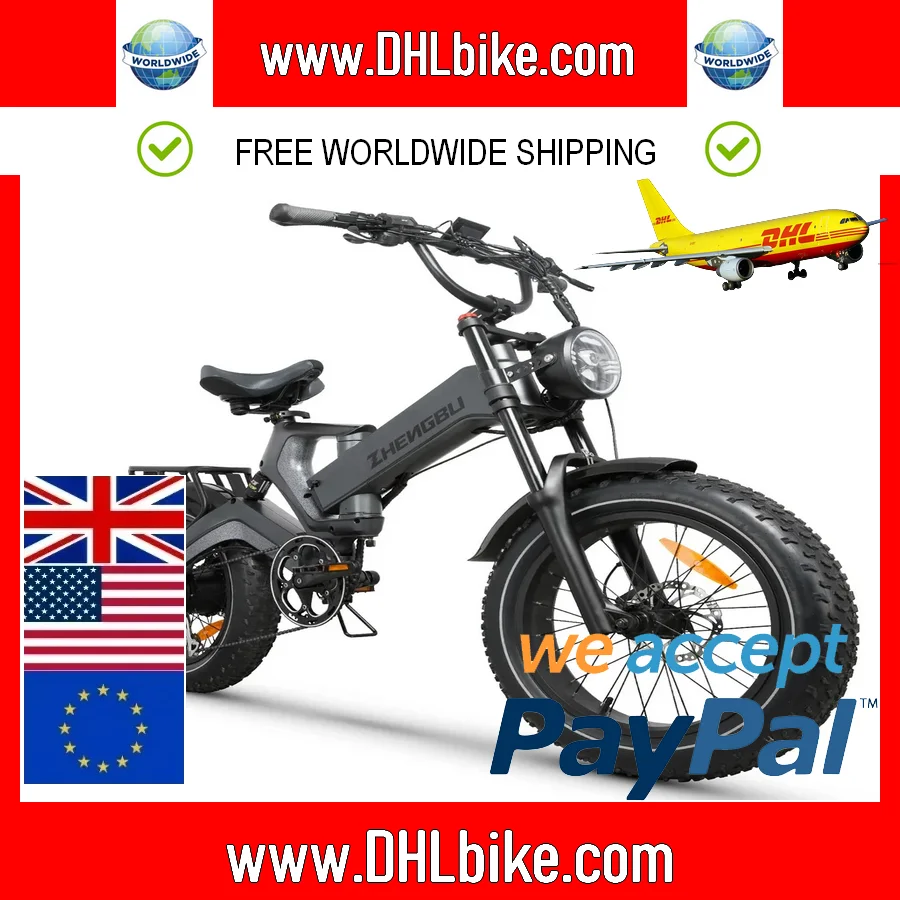 E Bike 48V 1000W 25ah Kit Elektrische Fiets, 20*4.0 Inch Ebike Elektrische Dikke Band Fiets, Dikke Band Elektrische Fiets Elektrische Motorfiets