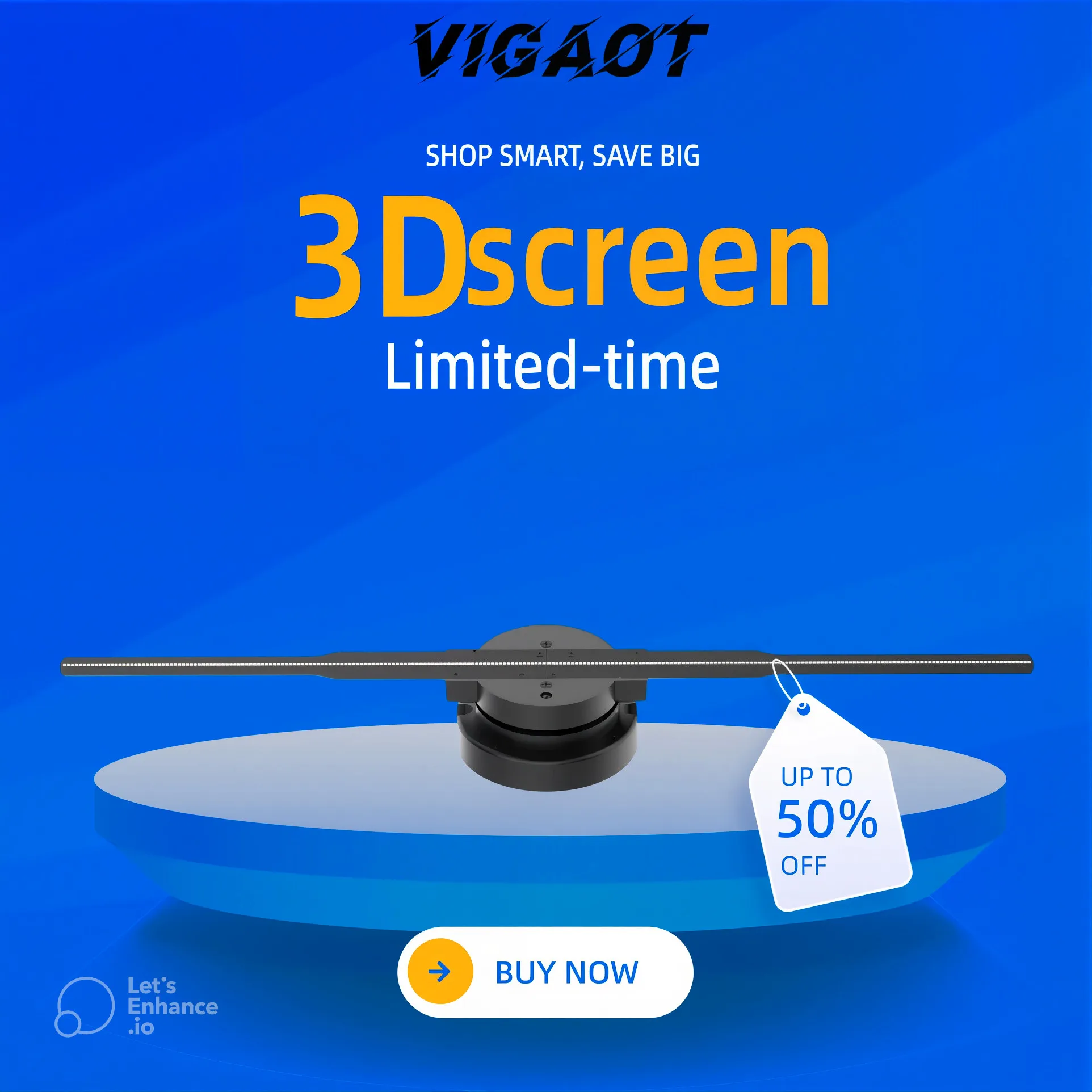 

42cm 3D Hologram Fan, 16.5 Inch 3D Holographic Fan 1024*640PX Resolution 244pcs HD LED Beads with Remote/Bluetooth/WiFi 8G Card