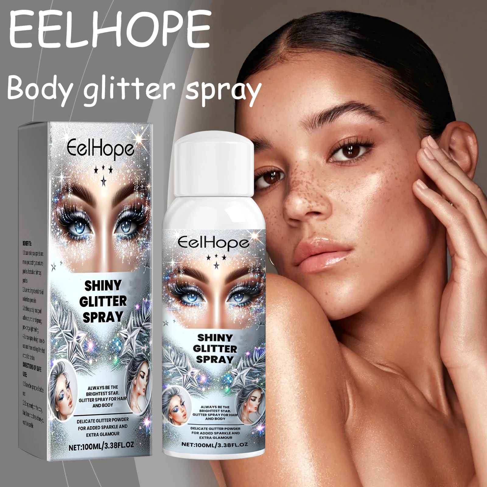 

EELHOPE Body Shiny Spray for Festival Party Enhance Body Skin Luster Skin-friendly Moisturizing Highlight Body Glitter Spray