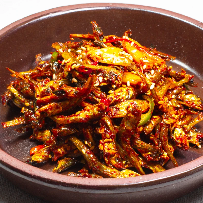 Spicy sweet and nourishing side dish Fried pepper sauce anchovies 200g