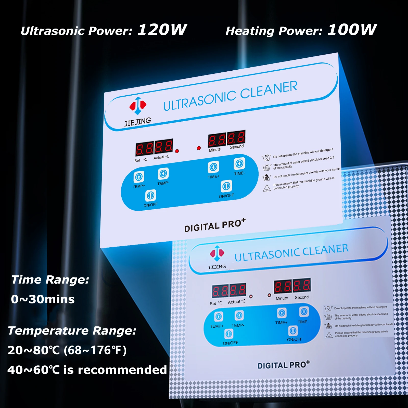 40kHz Ultrasone Reiniger 3L Ultrasone Ton met Digitale Controle Timer Verwarmbare Ultrasone Reinigingsmachine voor Juwelen Glazen