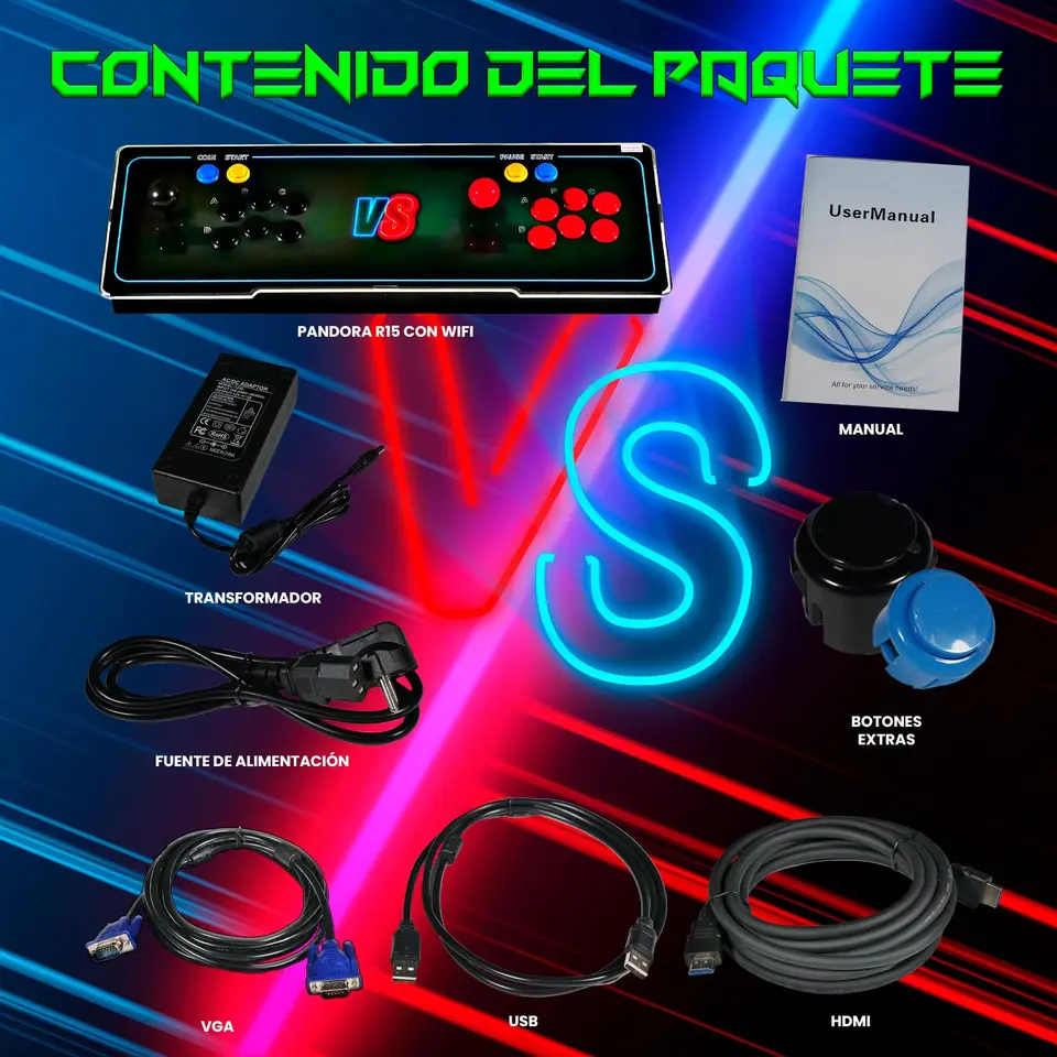Pandora Box Extreme WiFi, Retro Consola, Maquina recreativa Arcade, Incluye 11.000 titulos 2D y 3D. Multilenguaje. Función de Guardar Partida. Posibilidad de añadir Juegos. Incluye Tienda Online