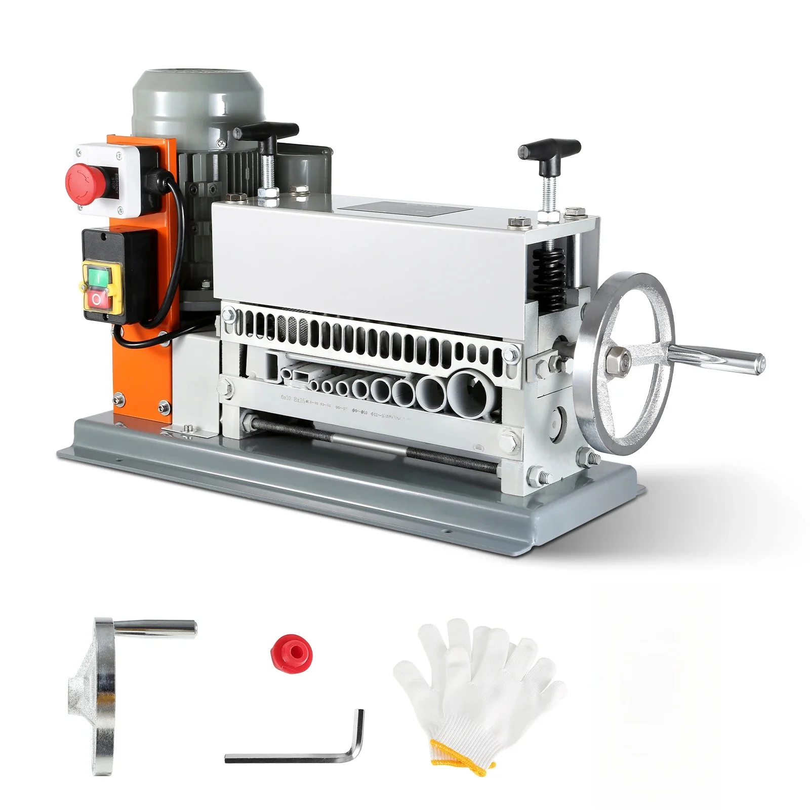 SucceBuy Elektrische/Handmatige Draadstripmachine Kabelstripper Draadschiller 370W 1,5-36mm 11 Kanalen voor Schroot Koper Recycling - afbeelding 2