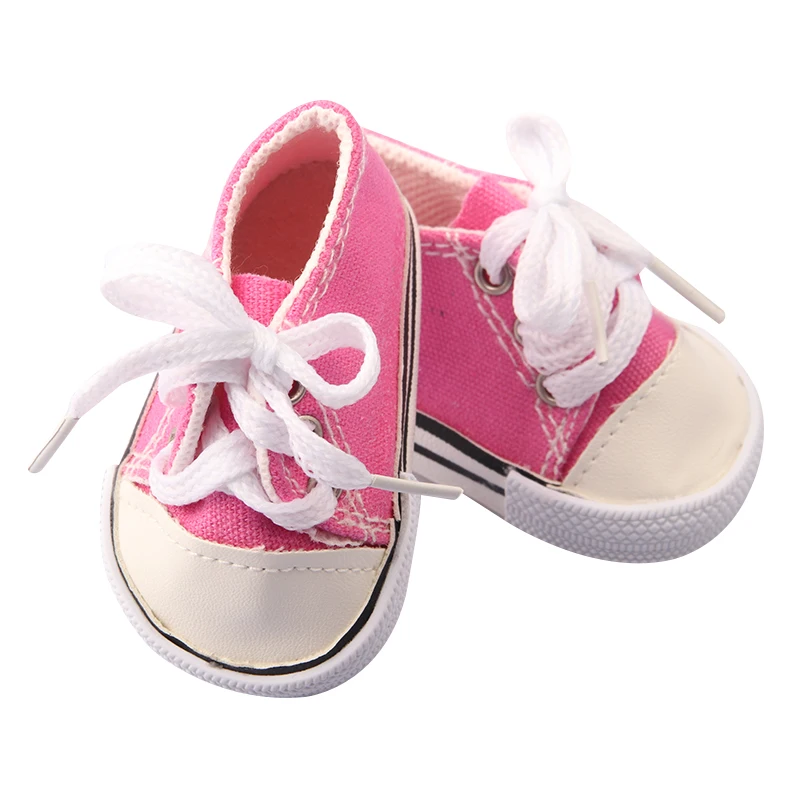 7 Cm Canvas Doll Shoes For 18 Inch American Doll 11 Colors Cloth Doll Shoes Boots Sneakers For 43 Cm Baby New Born&OG Girl Doll