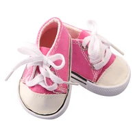 7 Cm Canvas Doll Shoes For 18 Inch American Doll 11 Colors Cloth Doll Shoes Boots Sneakers For 43 Cm Baby New Born&OG Girl Doll 6