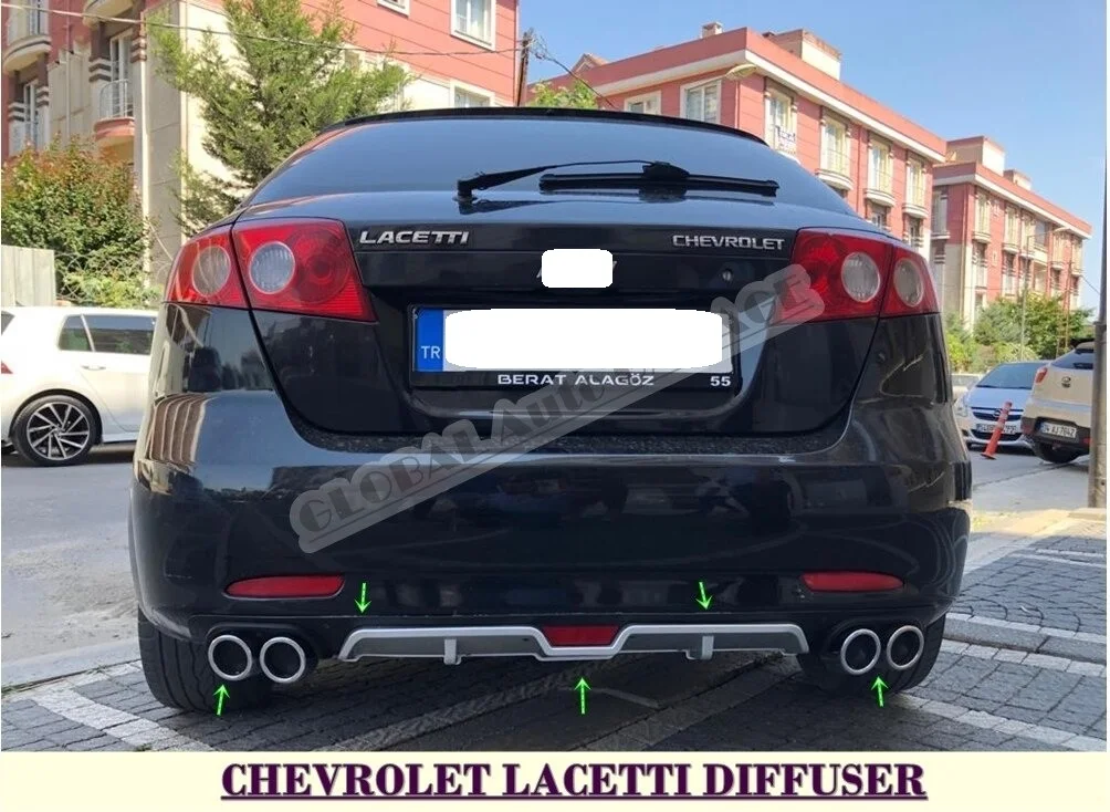 For Chevrolet Lacetti Diffuser Rear Bumper Extension Attachment Car Styling Auto Accessory Exhaust Universal Spoiler Spilitter