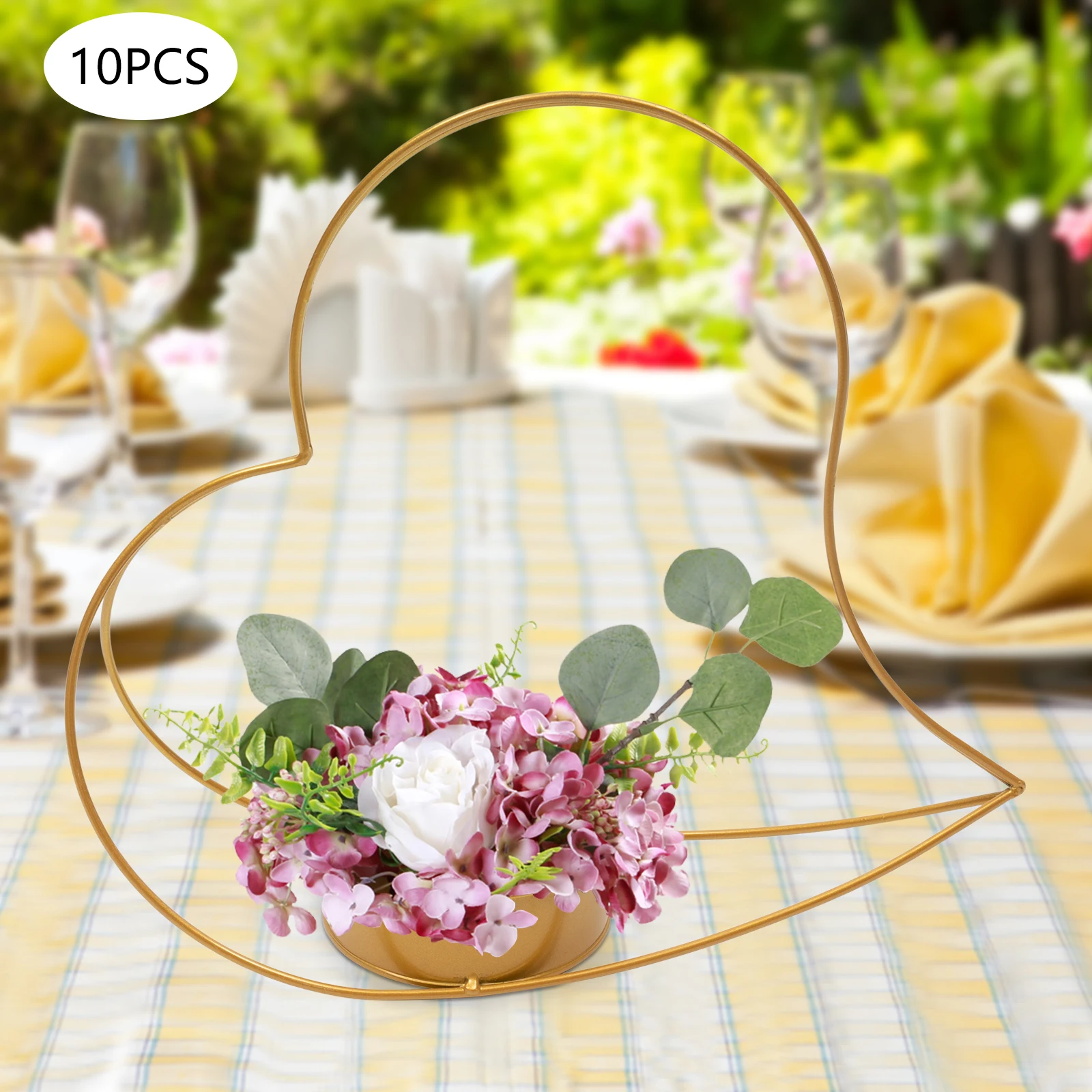 

Gold Vases for Centerpieces Wedding - 10 Pcs Metal Geometric Gold Centerpiece Elegant Wedding Centerpieces for Tables - Vase