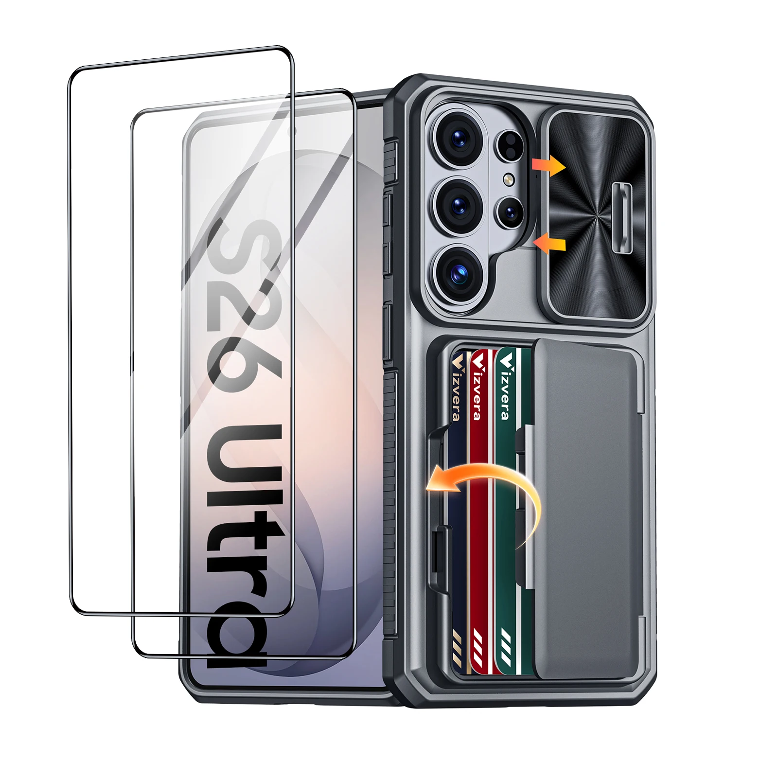 Cards Holder,Camera Cove,Full Body Rugged Shockproof Silicon