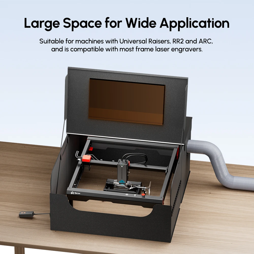 AlgoLaser Laser Engraver Enclosure Dustproof Laser Cutter Protective Cover with Fan and Pipe for Most Laser Engraver Cutter