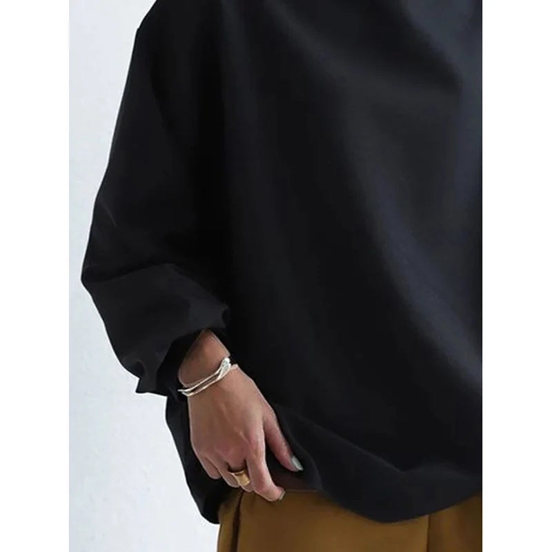 Tinaa Fashion Leisure tinta unita maniche lunghe maglione allentato con collo alto per uscire Casual semplice formale