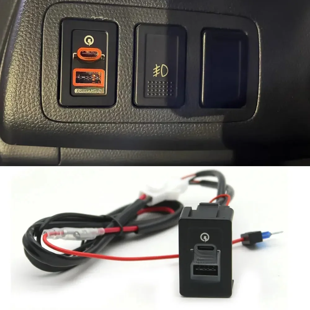 Szybka ładowarka samochodowa TYPE-C PD gniazdo do interfejsu USB przejściówka do gniazdka elektrycznego ładowania dla Suzuki SX4 Swift Vitara nowy Alto Ciaz Splash — zdjęcie 2