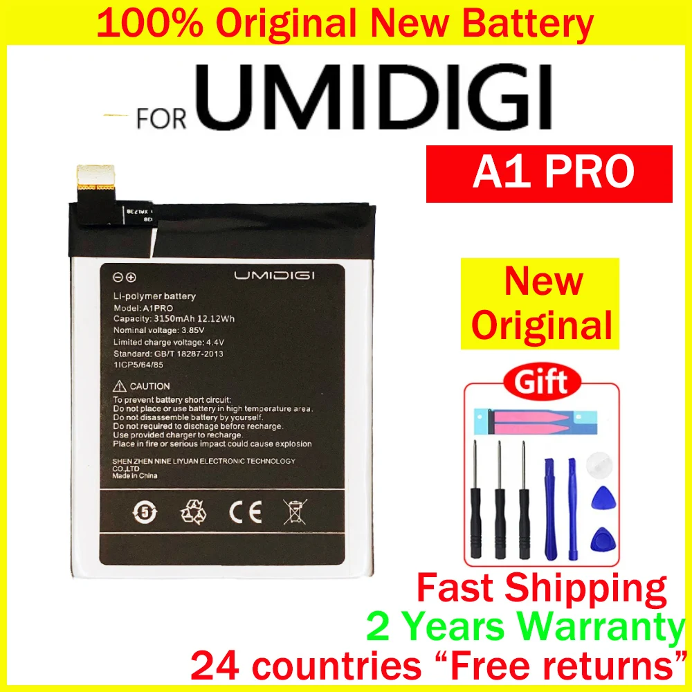 

100% Оригинальный 3150mAh UMIDIGI A1 PRO Аккумулятор для UMI UMIDIGI A1 PRO A1PRO сменная деталь + Бесплатные инструменты