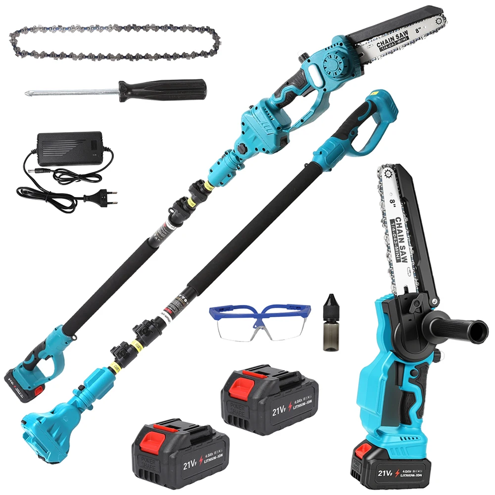 8-Zoll-Elektrokettensäge, Teleskopstange, 2-in-1, hohe Astsäge, Garten, Holzbearbeitung, Baumschnitt, Elektrowerkzeug für Makita-Akku – Detail 1