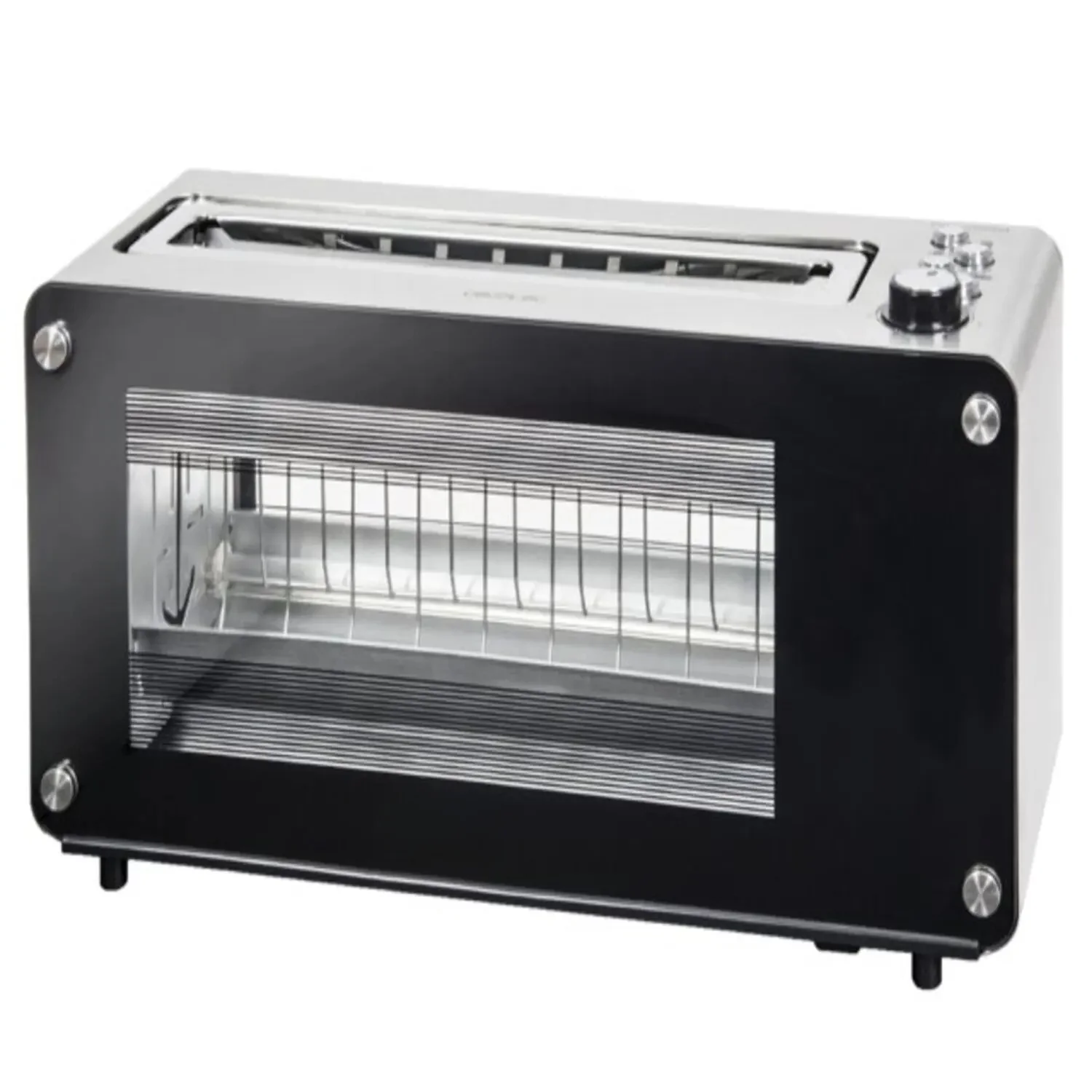 Tostadora VisionToast 1260W, 2 Tostadas, Ventanas de Cristal, Ranura XL, 7 Niveles de Tostado Cecotec