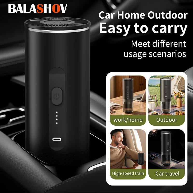 Macchina per Espresso Portatile Wireless 2-in-1, Caffettiera Elettrica da Viaggio e Auto per Capsule e Polvere di Caffè, Estrazione Intelligente, Riscaldamento Wireless