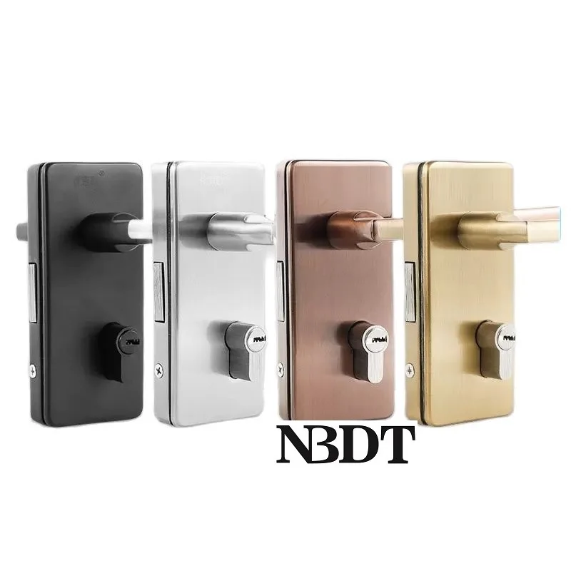 

Stainless Steel Rectangle Frameless Glass Door Lock With Lever Handle Thumbturn Keys Gold Gold Matte Black