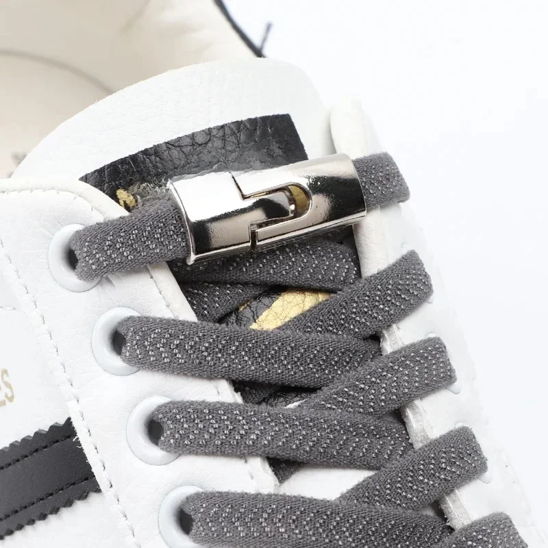 Lacets Lumineux Plats artificiel astiques Sans Attaches pour Baskets, Serrures Croisées, Enfants et Adultes, 1 Paire