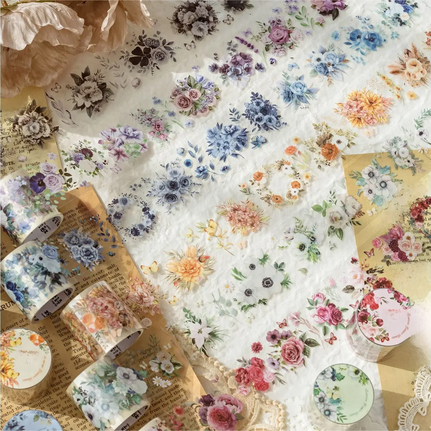 Mr. Paper – ruban à encre blanche PET, 6 styles, 1 rouleau/paquet, série Sleeping Garden, pour bricolage, manuel, journal intime, coque de téléphone, tasse en verre, décoration