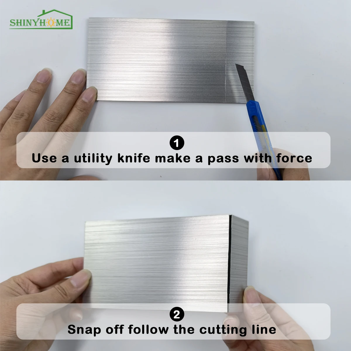10/60/100 Sheets Stainless Steel Peel and Stick Backsplash for Kitchen, 6\'\'x3\'\' Stick on Metal Tiles for Kitchen Bath Walls