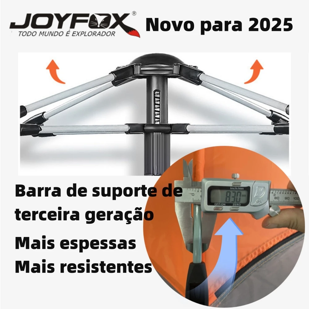خيمة Joyfox للتخييم Iglu Automatica 3-4 أشخاص Impermeavel 3000 مللي متر يطير المطر للعائلة والمشي لمسافات طويلة وصيد الأسماك على الشاطئ