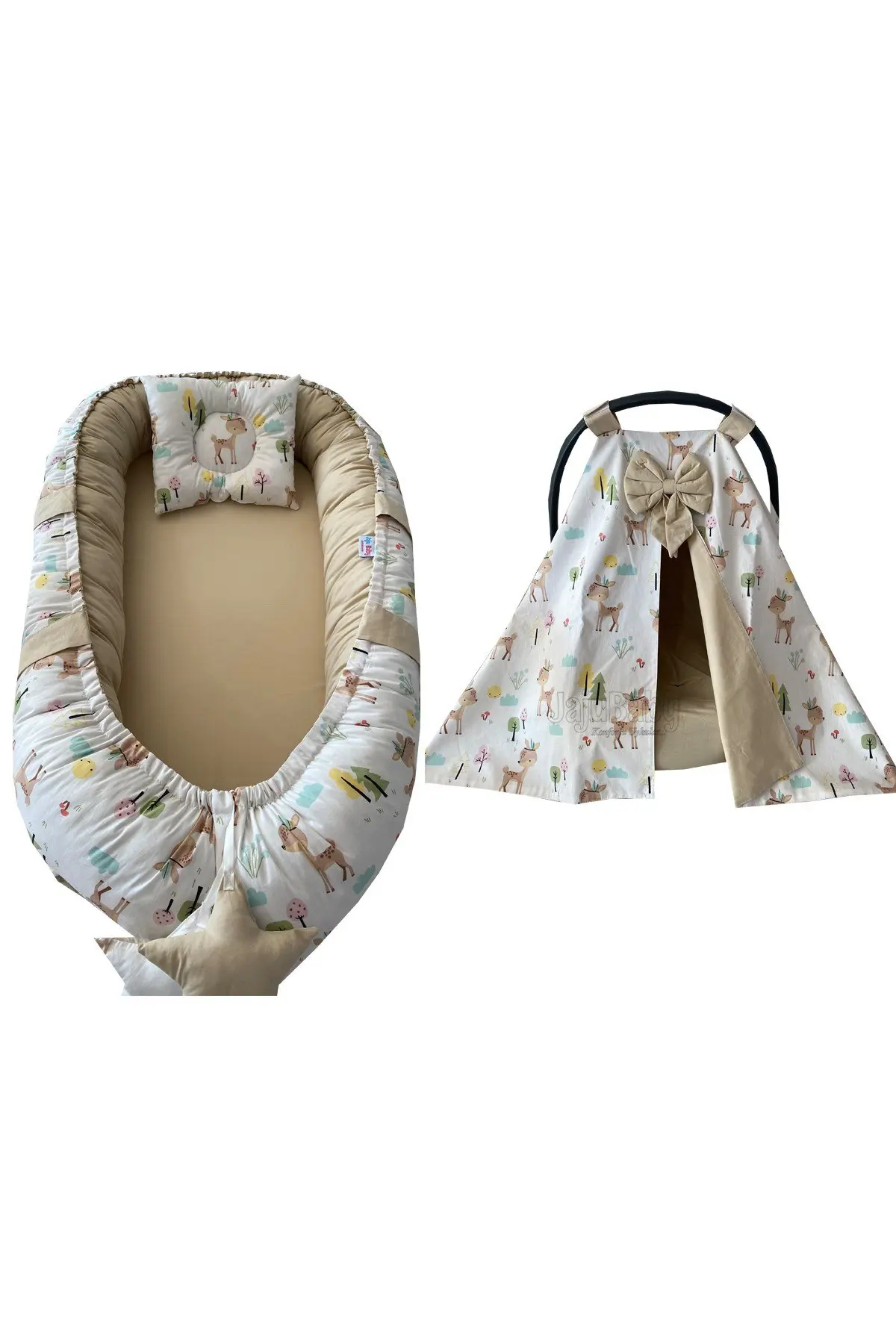 

Handmade Cute Gazelle Babynest and Stroller Cover Set