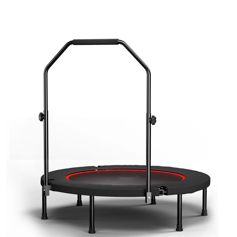 Trampoline, hoogwaardige elastische opvouwbare trampoline 101cm, elastisch, verstelbare handgreep, stabiel, stil, geschikt voor binnen- en buitengebruik, uitgebreide oefening, ontspanning thuis.