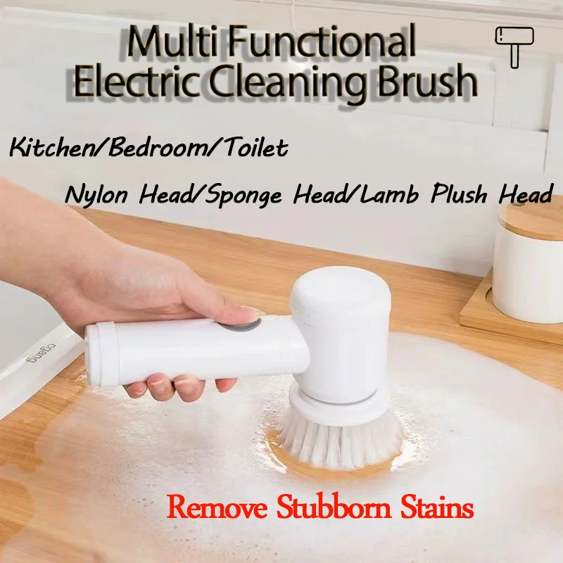 Electric Spin Scrubber,Cleaning Brush,Shower Cleaning Brush with 5 Replaceable Brush Heads, Power Scrubber Adjustable