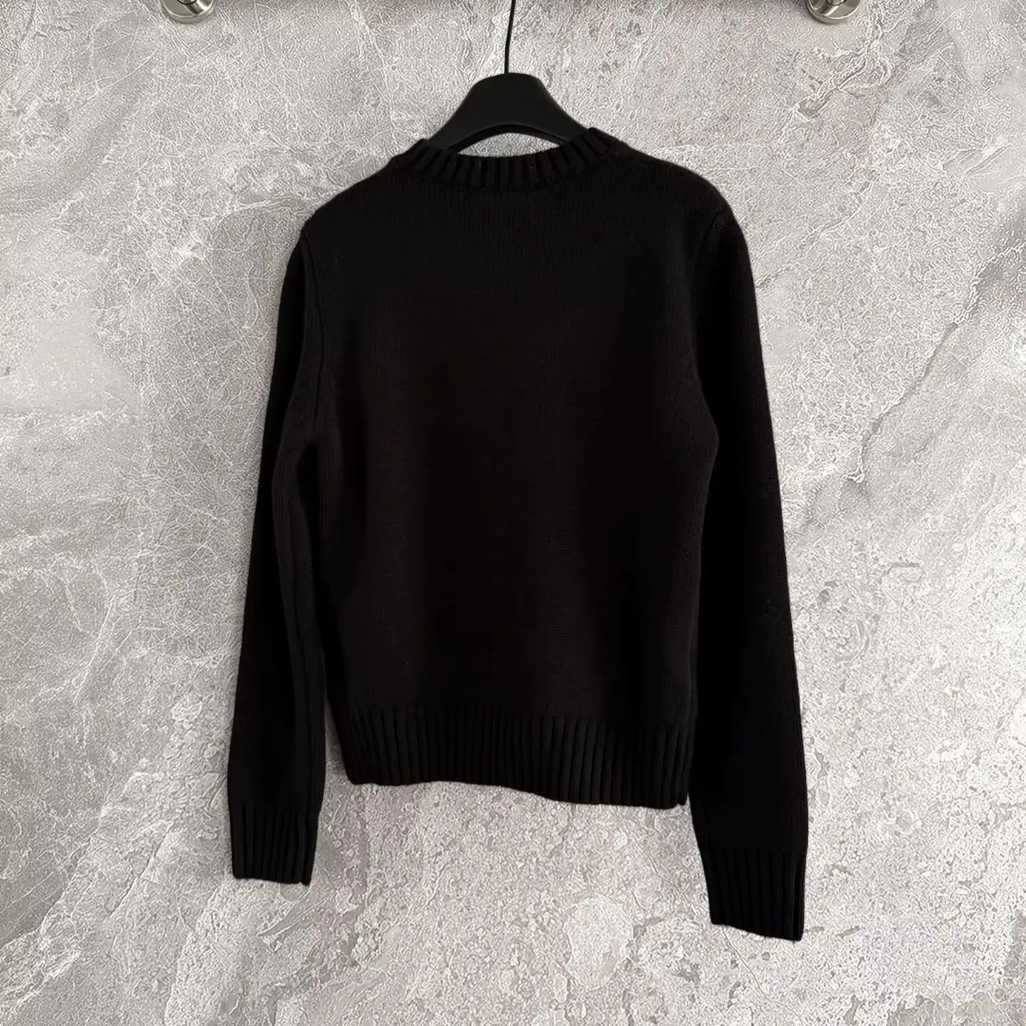 

2025 Новый черный свитер ручной работы, вязаный свитер, вес, кашемировый шерстяной свитер