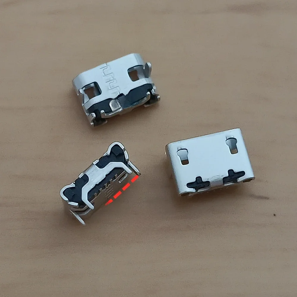 10-100szt/lot Złącze Micro USB 5pin Jack Gniazdo żeńskie 7.2mm Ox horn Płaski port Typ do telefonu komórkowego Ogon ładowania Ogon portu — zdjęcie 2
