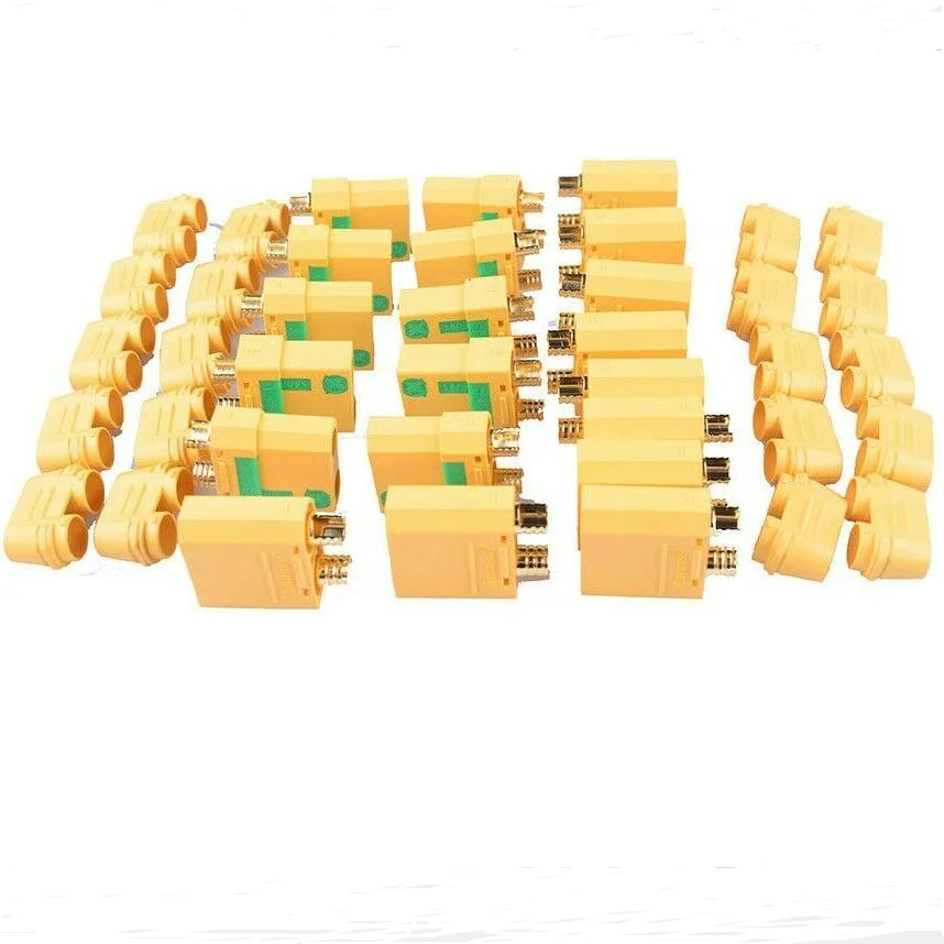 

10 pairs 20pcs Amass XT90-S Anti-Spark XT90 Deans Male Female Bullet Connectors Plugs with cover cap for RC drones trains boats