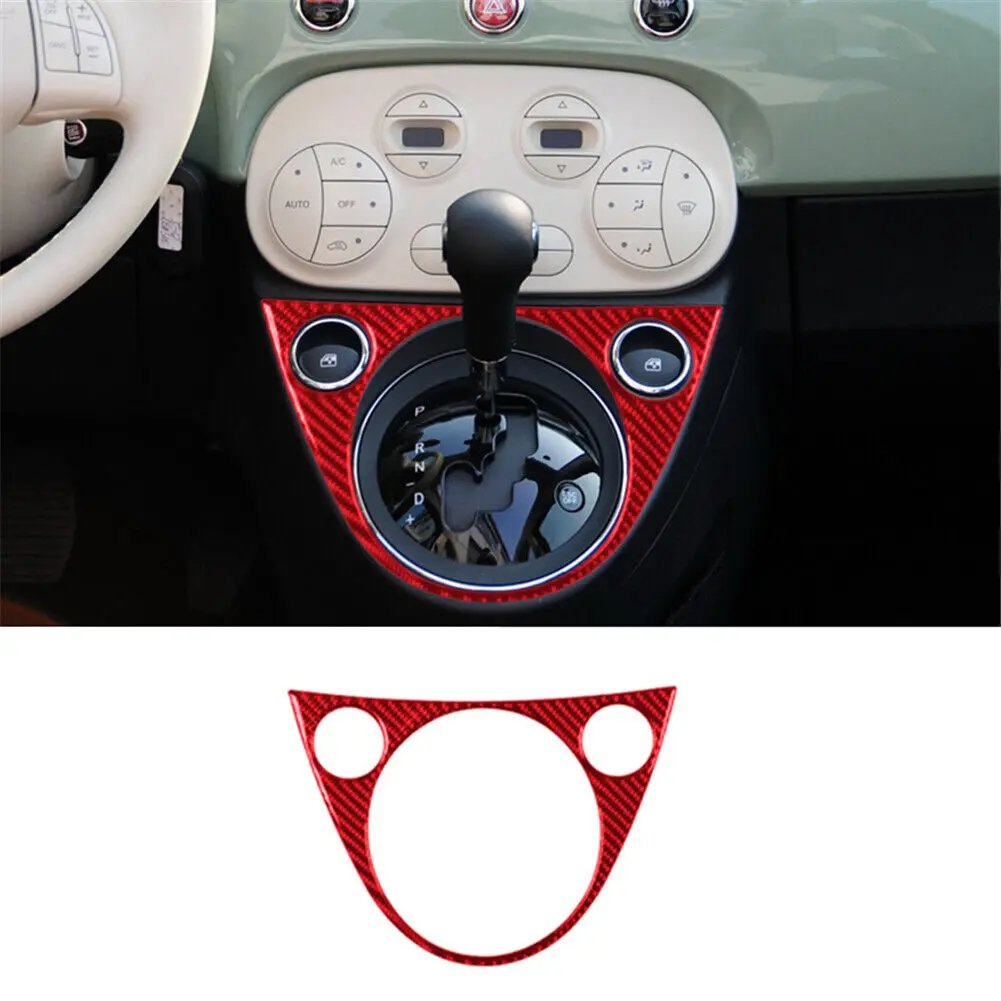 

Soft Carbon Fiber Center Control Gear Shifter Frame Sticker For Fiat 500 2011-2023 For Abarth 595 2016-2023 Abarth 695 2017-23