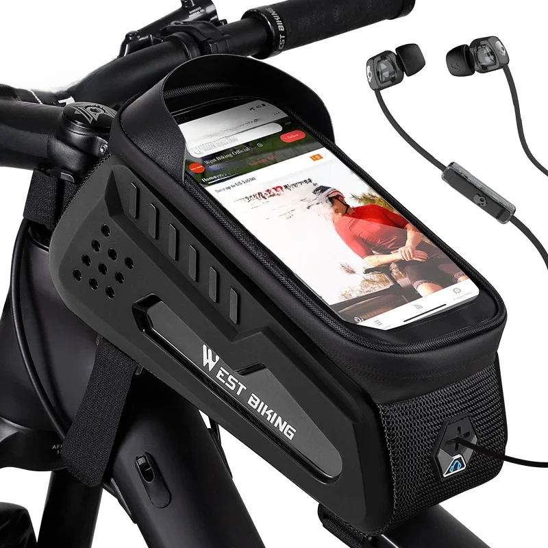 AliExpress West Biking WEST BIKING Bicycle Bag Frame Front Top Tube Cycling Bag Waterproof 7.4" Phone Case Touchscreen Bag MTB Road Bike Accessories