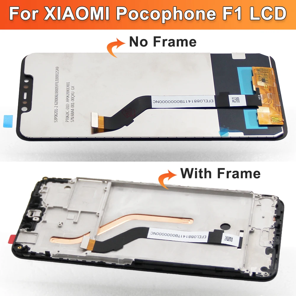 6.18\'\' Poco F1 Lcd Display For Xiaomi Pocophone F1 Lcd Display Touch Screen Digitizer Assembly For Xiaomi PocophoneF1