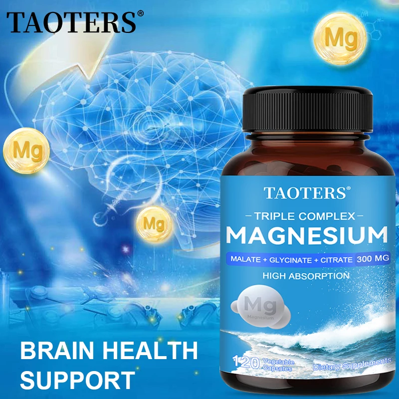 Night Relax Calm Sleep Magnesium Complex Capsules, Supports Muscle & Nerve Health, Relieves Stress