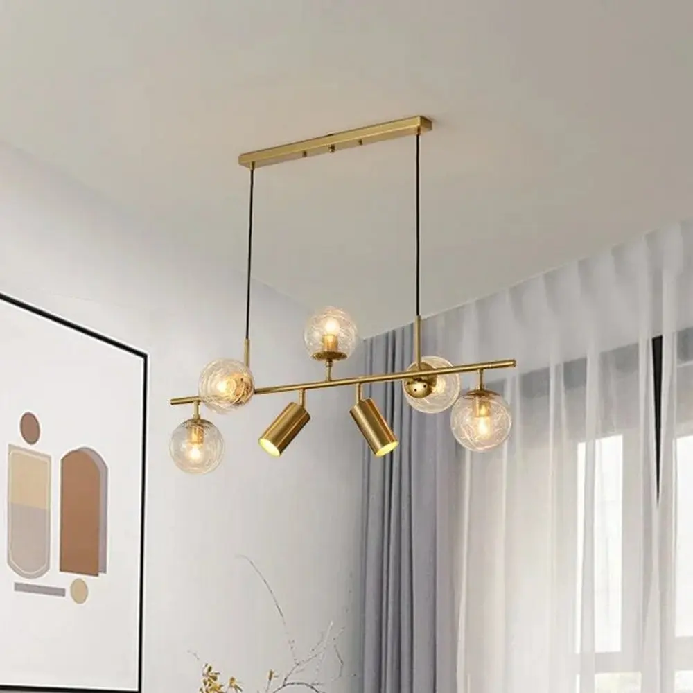 

Modern Design Creative Pendant Light Fixture Gold Chandelier With Glass Balls For Bedroom Living Room Dining Room Kitchen Island