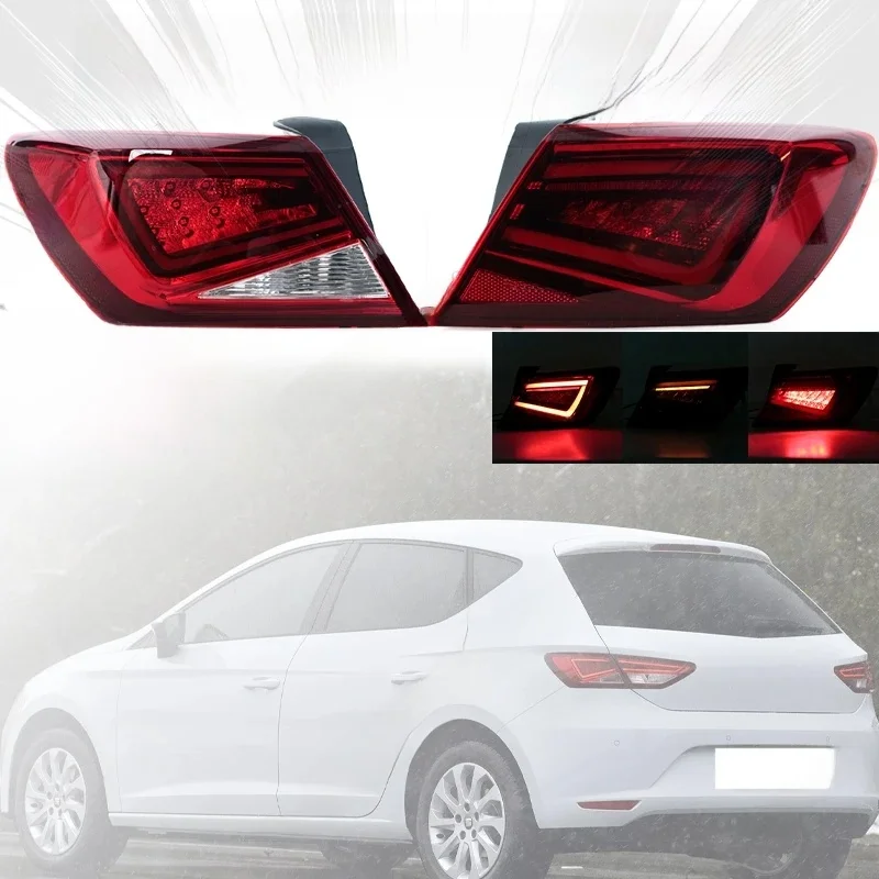 Achterlichten Voor Seat Leon 2013-2017 2017-2021 Auto-onderdelen Achterbumper Koplamp Montage Richtingaanwijzer Rem waarschuwingslampje - afbeelding 2